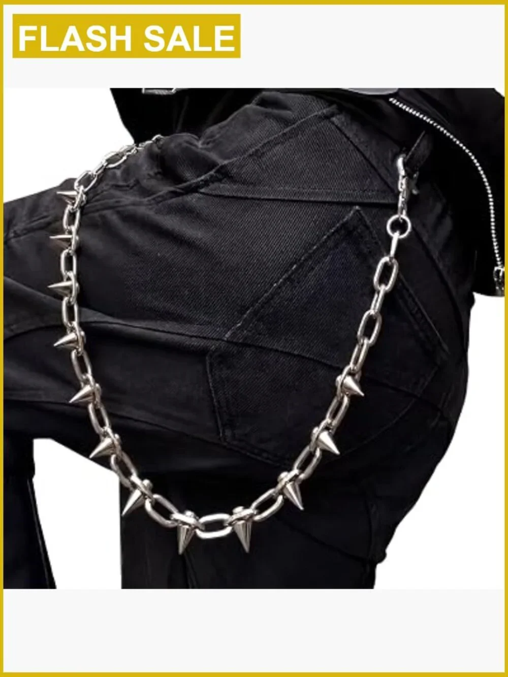 23.6in Spiked Wallet Chain Punk Gothic Heavy Duty Keychain